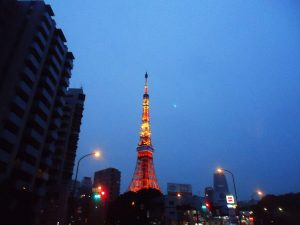 夜景に東京タワー